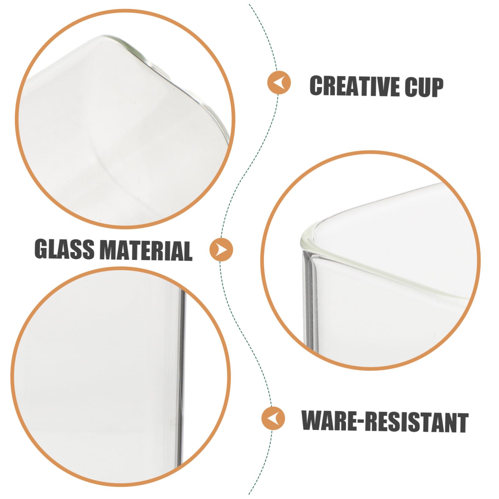 BESTYASH 5pièces Gobelets Verre Transparent Lot pour Café Thé et Autres Boissons Résistants Chaleur Verre Raffiné pour Usage Quotidien