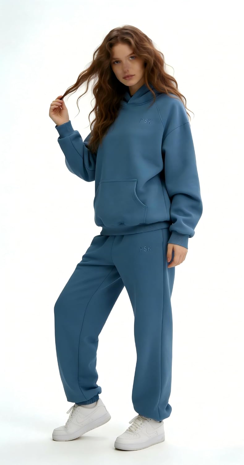 Women's 2-Piece Tracksuit Set, Lounge Hoodie & Pants Outfit, Plus Size Sweatsuit for Fall Fashion & Airport Travel