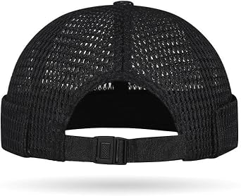 Brimless Docker Hat, 2 Pack Mens Breathable Brimless Hat, Lightweight Mesh Skull Cap for Summer Outdoor Wear