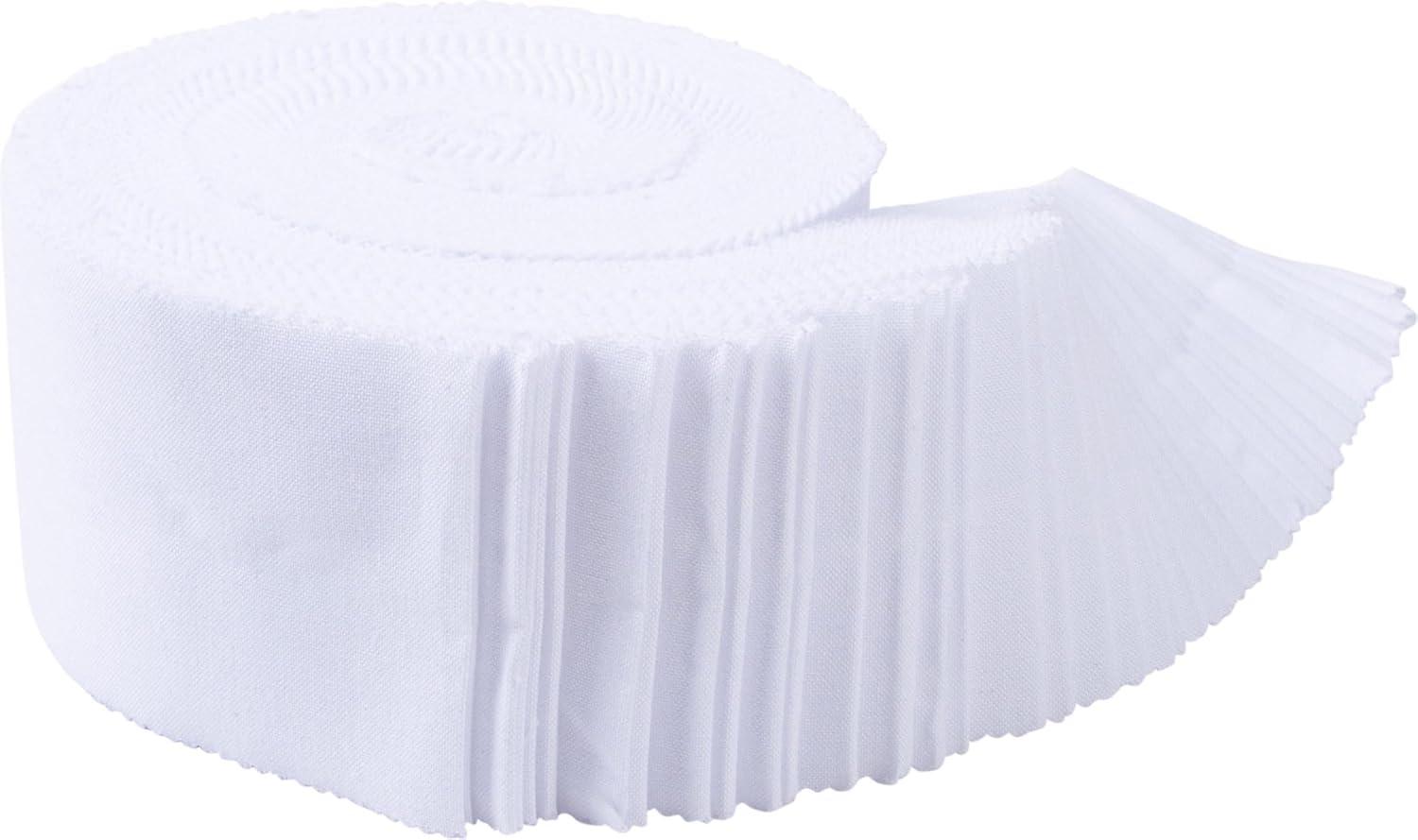 Confetti Cotton Solids Bright White Rolie Polie 40 2.5-inch Strips Riley Blake RP-120-BWHITE-40