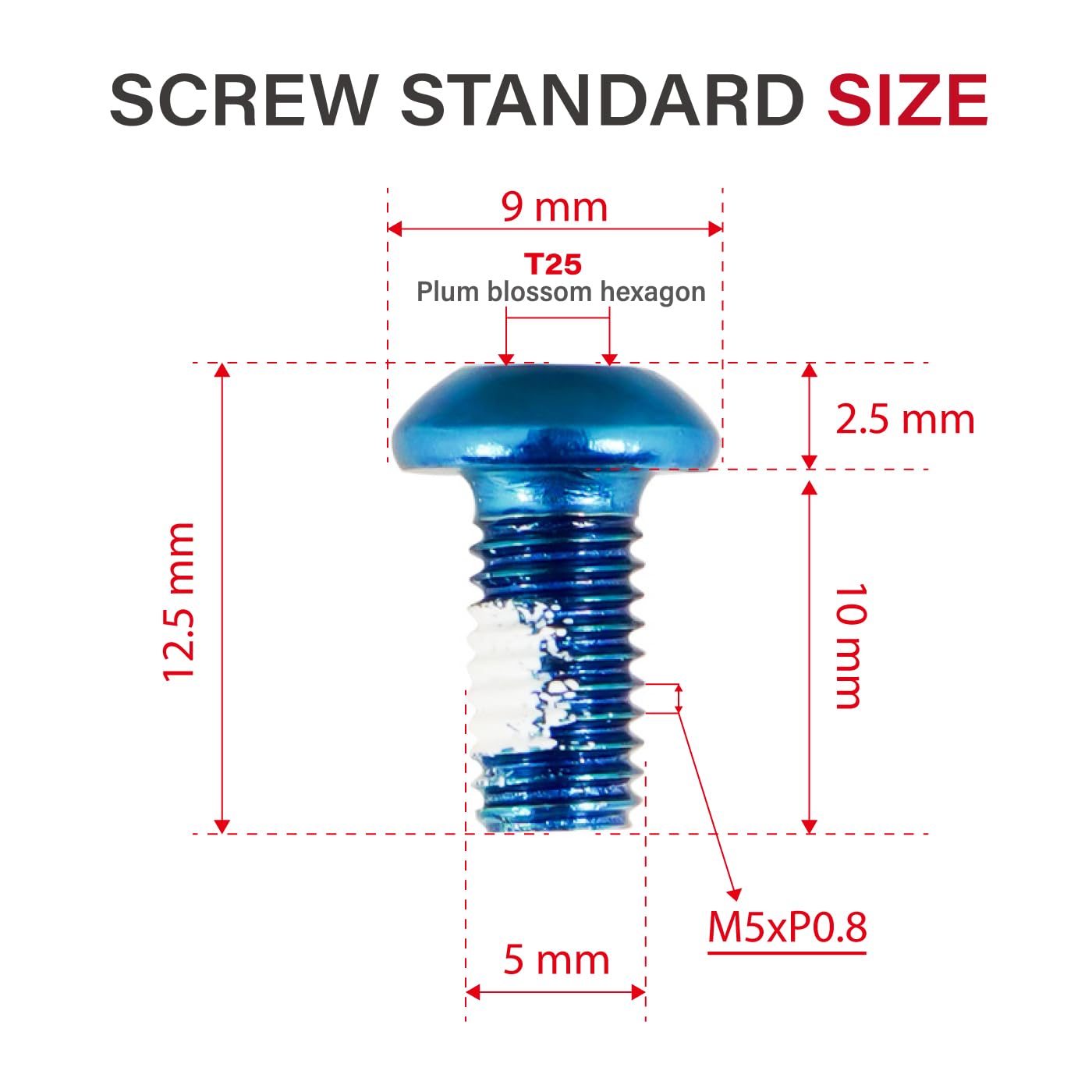 CNCLOL MTB Disc Rotor Bolts,M5x10mm Brake Rotor Screws,12Pcs Steel Rotor Bolts for Bike(red/blue/orange/green/Black/gold) - Image 2