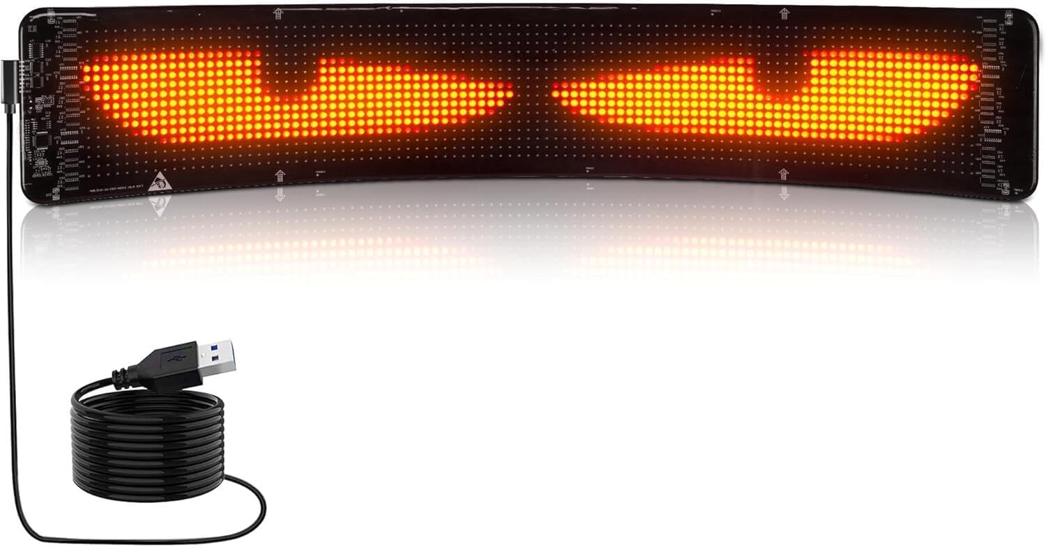 10L0L Golf Cart Devil Eyes Light Sign, Programmable Flexible Screen for Windshield, DIY Dynamic Programmable with App Control,Window Screens for Festivals, Daily