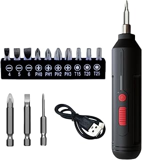 Cordless Screwdriver Set with Magnetic Extension Rod and Rechargeable Battery for DIYer Projects and Electronics