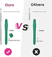 Vista 4 de RealPlus Ganchos de ganchillo, juego de 12 tamaños de ganchillo, kit de ganchillo para principiantes, agujas de tejer con asas ergonómicas