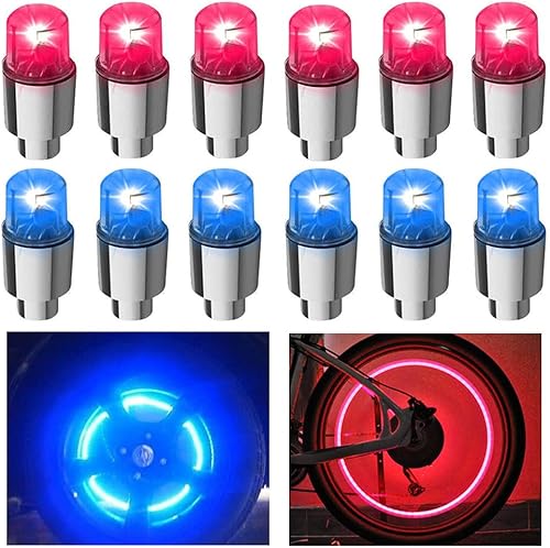 Miniatura 11 de 24 luces LED para rueda, luz intermitente, tapa de válvula de neumático, lámpara para automóviles, camiones, motocicletas y bicicletas (24 piezas 24