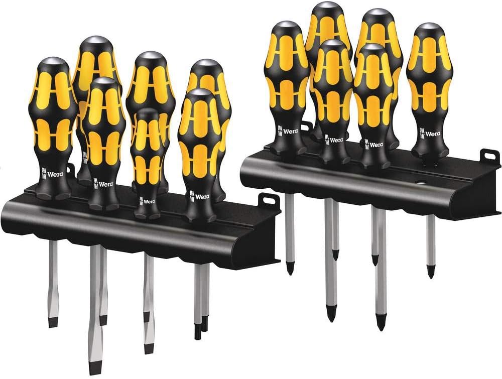 WERA Big Pack 900 Screwdriver 13 Pieces Set with Chiseldriver and Rack