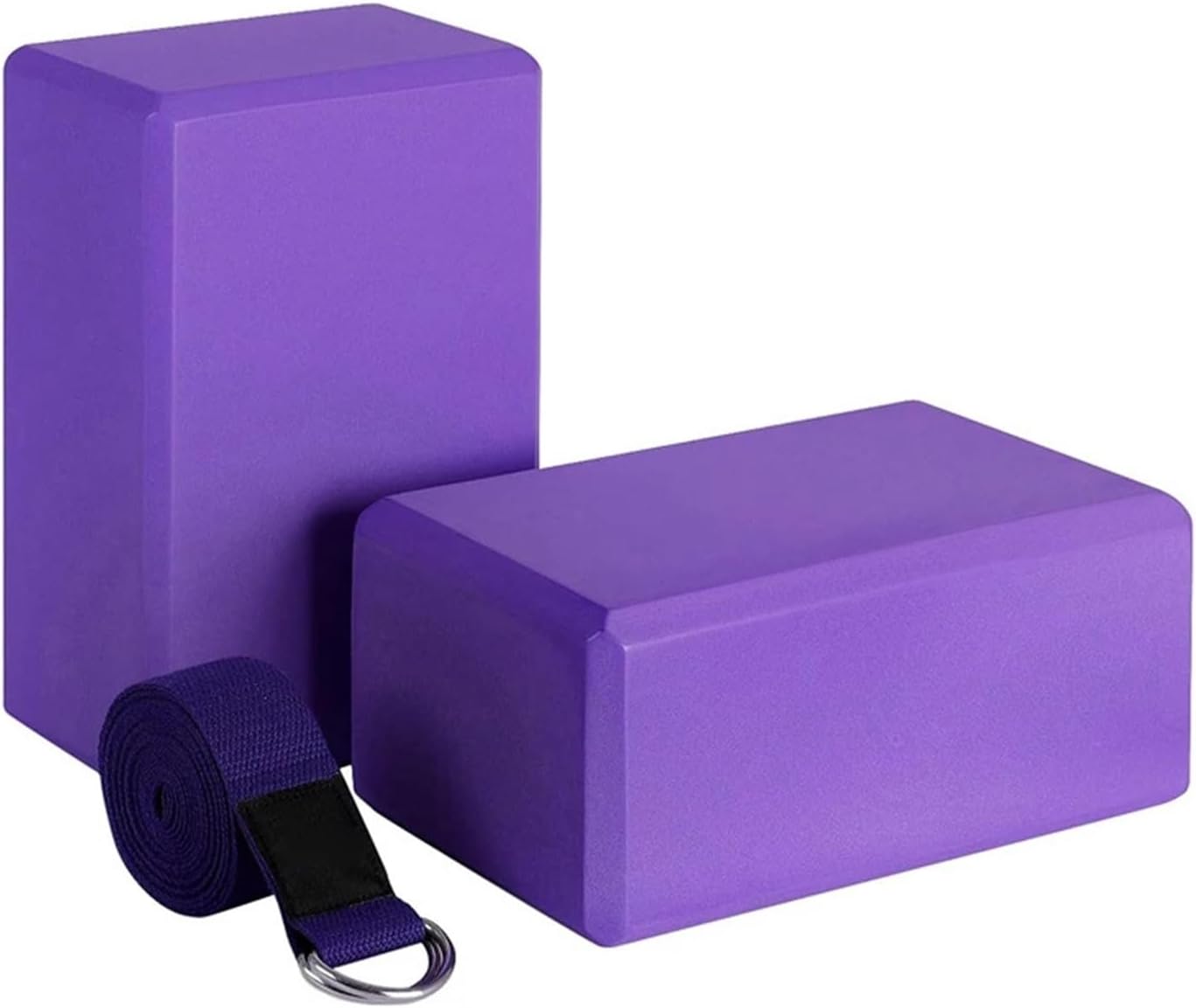 Yoga Block and Yoga Strap Set Foam Soft Non-Slip Yoga Blocks Universal Pilates Stretching and Toning