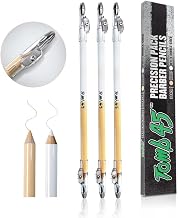 3PCS Tomb45 Precision Barber Pencil, Hairline Beard Trace Guide, Razor Trace with Sharpener