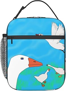 kastiong Bolsa de almuerzo portátil, bolsa de almuerzo con bolsillo para oficina, al aire libre, viajes, color blanco