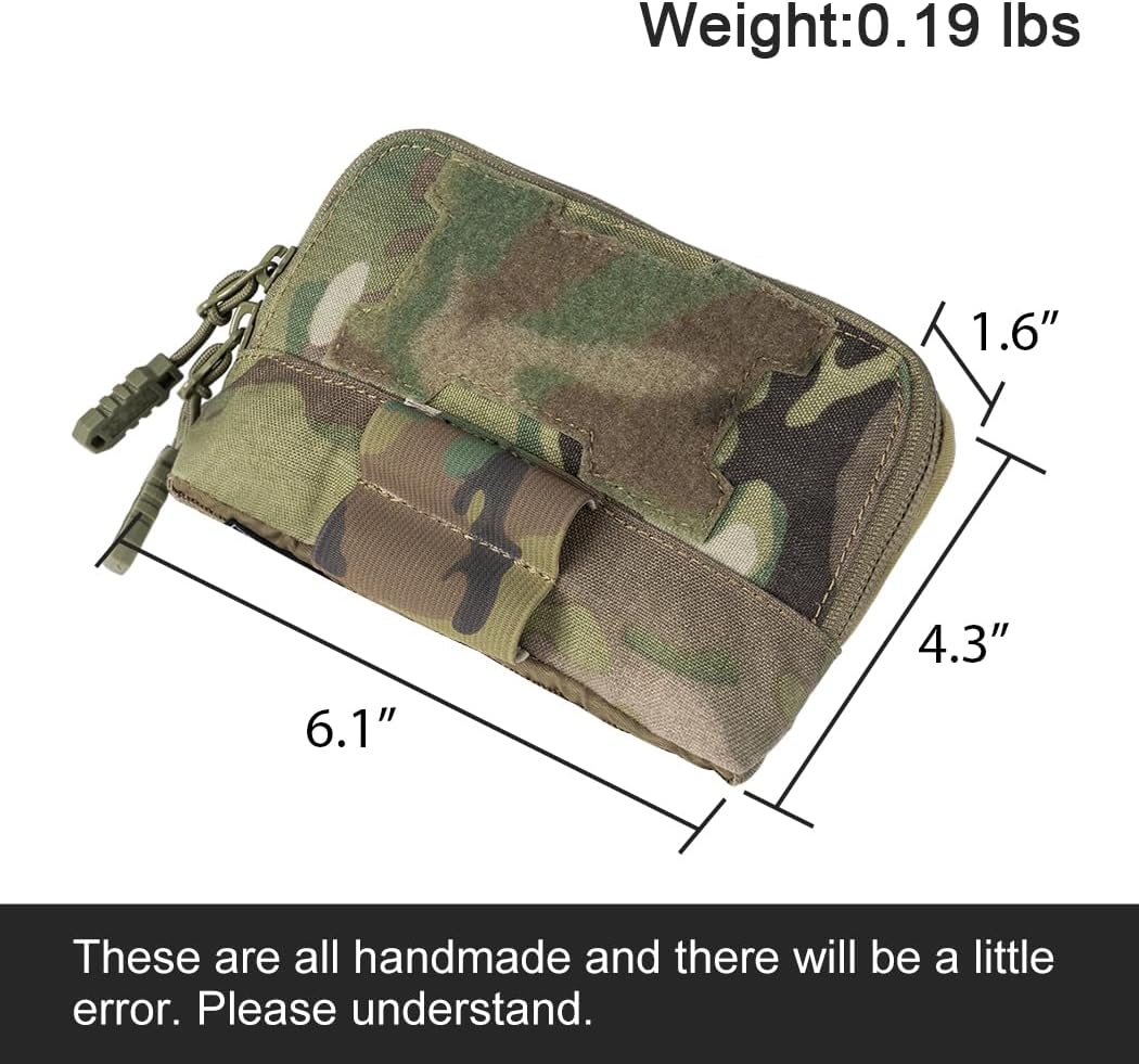Tactical MOLLE Admin Panel Pouch Small Chest Pouch for Tactical Bag JPC2.0 AVS CPC with MOLLE System 500D Nylon