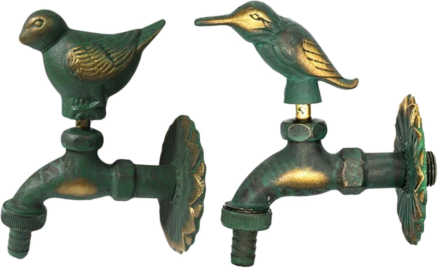 Exterior Faucet, Garden Faucet, Vintage Brass Garden Hose Faucet with Pigeon Handle, Wall Mounted Exterior Faucet, Outdoor Water Fauce for 3/8" Inch Water Pipe, Garden Hose Faucet