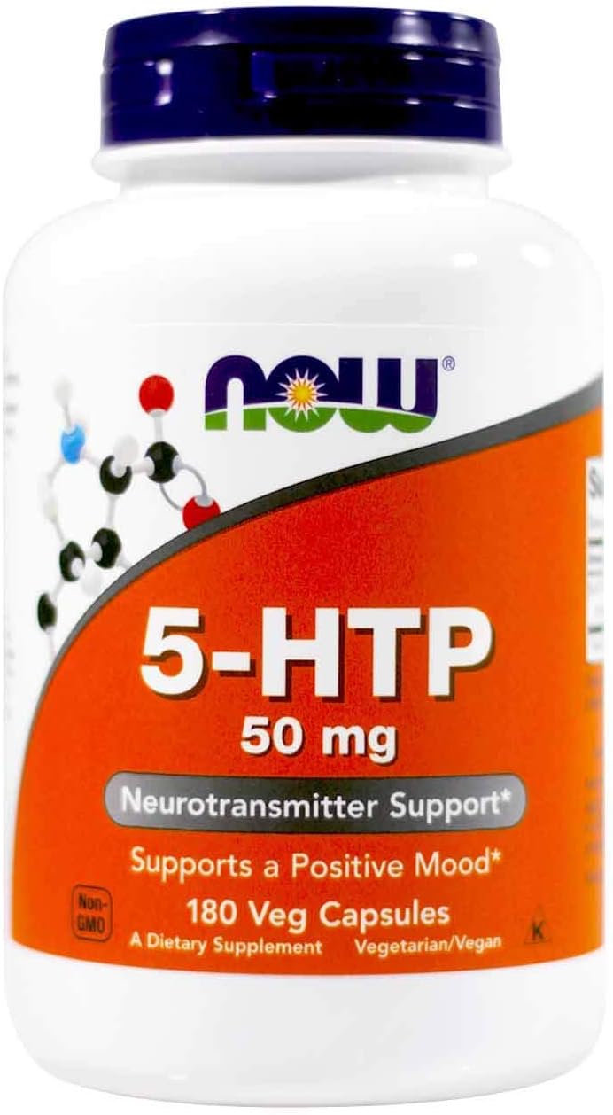 NOW Foods 5-HTP (50 Milligram) - 180 ct (Pack of 2)