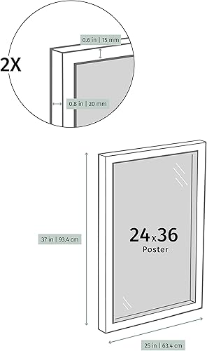 Miniatura 7 de Opposite Wall - Marco de fotos de madera de roble macizo natural, de 24 x 36 pulgadas, ligero, versátil e inastillable - Marco grande para colgar en