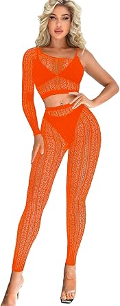 EHSUYAB Rave Outfits For Women, Sexy Mesh Jumpsuit Party Club, 2 Piece Body Stocking Lingerie Fishnet Bodysuit Music Festival