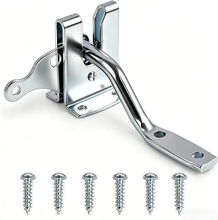 Automatischer Gartentorverschluss Schwerkrafthebel, Galvanisierter Stahl Torverriegelung, Überwurfriegel für Gartentüren Zäune Holztüren Hühnerhaus Schwimmbad, inkl. 6 Schrauben