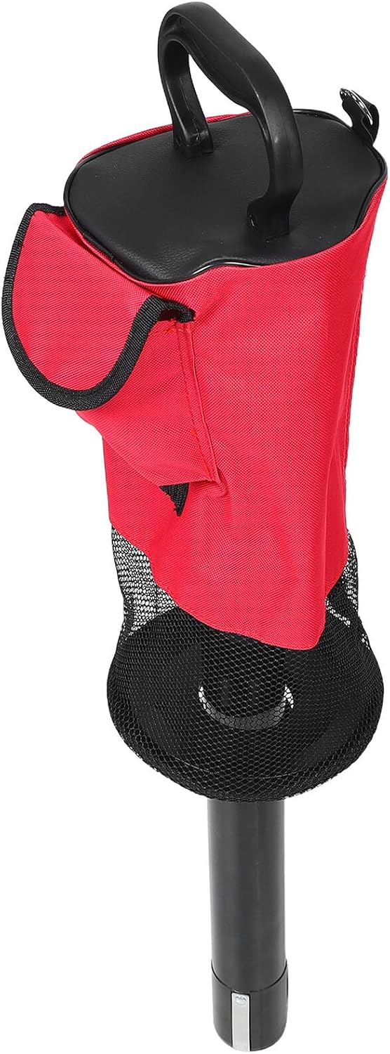 Golf Ball Retriever Picker Upper Tube with Detachable Red Zipper Pouch Golf Accessories Collection and Storage for Outdoor Use