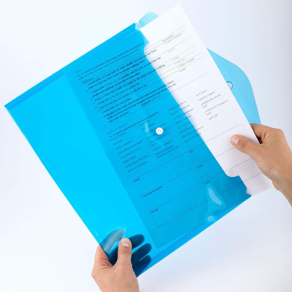 D.RECT 5530 Set 12 Pieces Document folders A4, File briefcases with Button Closure - Image 4