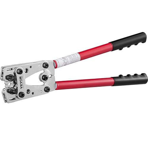 Miniatura 10 de VEVOR Herramienta de prensado de terminales de cable de batería, 10-10 AWG con cortador de cable y 95 terminales de anillo de cobre, 100 tubos