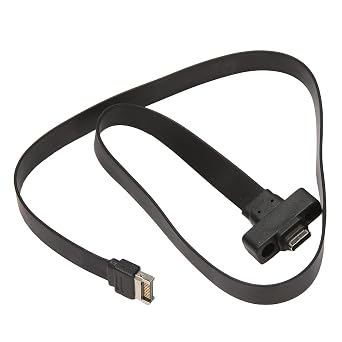 USB 3.1 Front Panel Type E to Type C Extension Cable,Gen 2 10 Gbit/S Internal Adapter Cable,with 2 Screws 50cm, black, 500124565