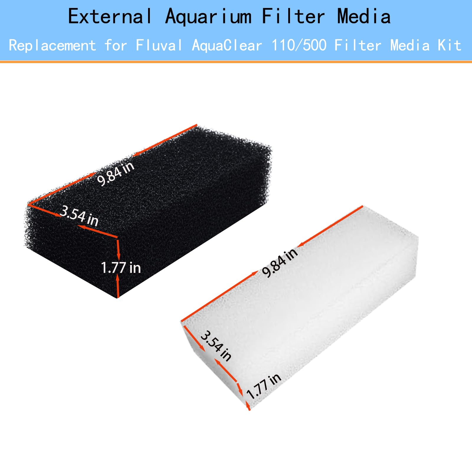 Kit de medios de filtro de 3 etapas para filtro Fluval AquaClear 110 - (17 paquetes/4 kits) Bio esponja, carbón activado y anillos de cerámica de 2 kg, 60-110 galones