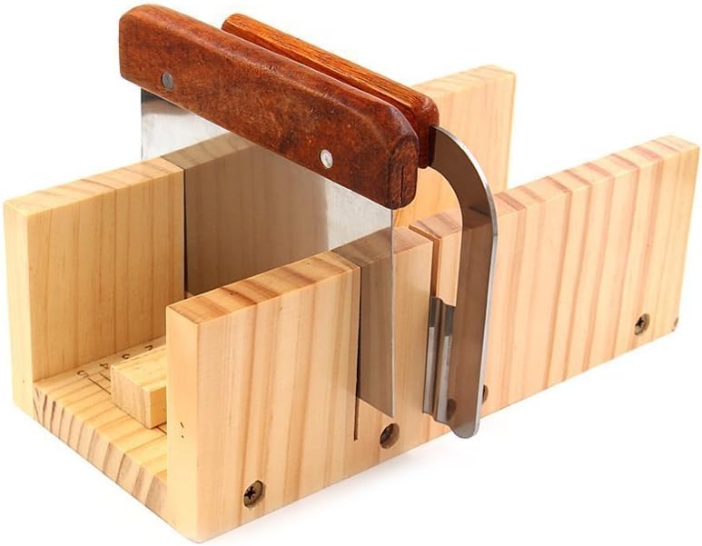 Holdsun Adjustable Wooden Soap Mold Handmade Loaf Cutter Mold with 2pcs Wavy & Straight Planer Cutting Tool Set (SM-4B)
