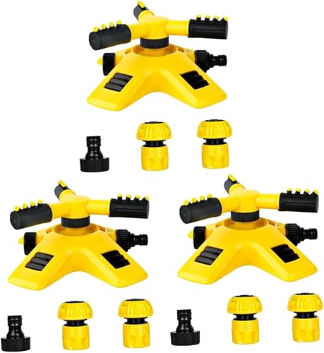 NOLITOY 3 juegos de rociadores de césped, suministros de jardín, rociador de agua de jardín, rociador de agua giratorio de 360 grados, rociador de