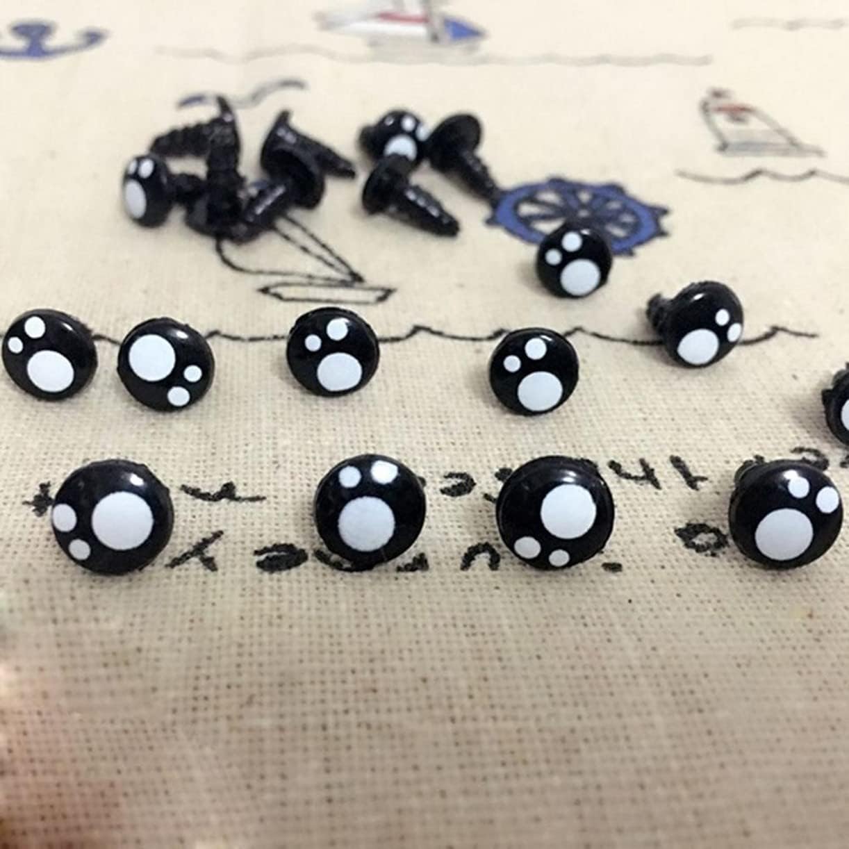 WellieSTR 200Pcs 12mm Resin Safety Eyes, Craft Eyes Black