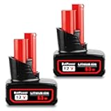 BatPower 2 Pack 12V 6.5Ah Extended Capacity Battery - Replacement for Milwaukee 12V M12 Lithium Batteries 48-11-2440
