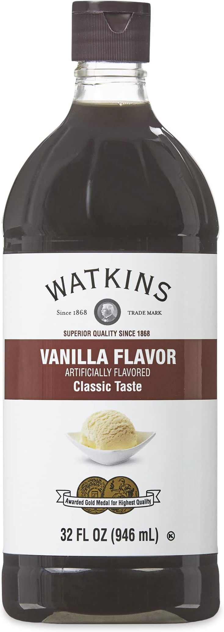 Watkins Vanilla Flavor, 32 Fl. Oz. Economy Sized Bottle, 1 Count (21902)