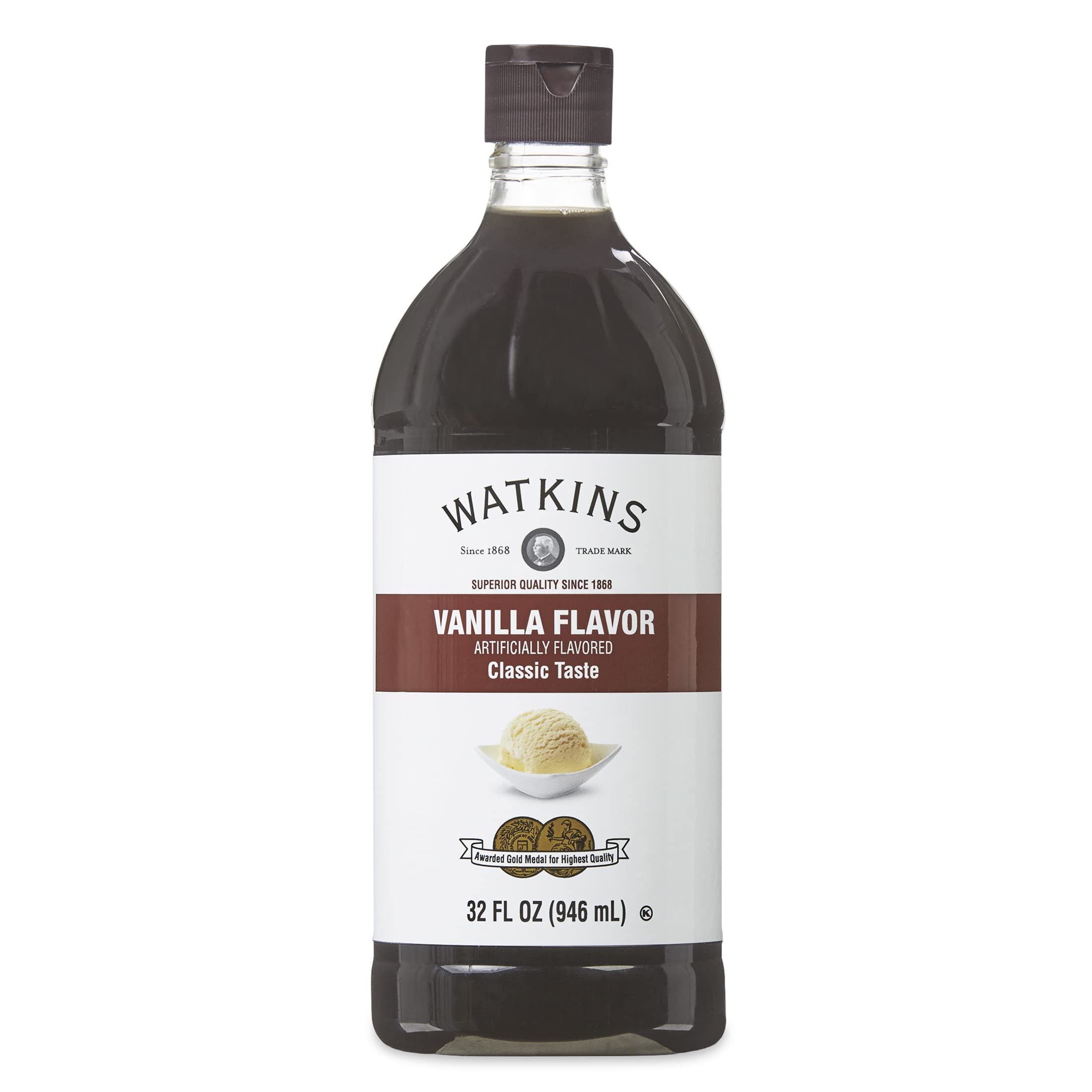 Watkins Vanilla Flavor, 32 Fl. Oz. Economy Sized Bottle, 1 Count (21902)