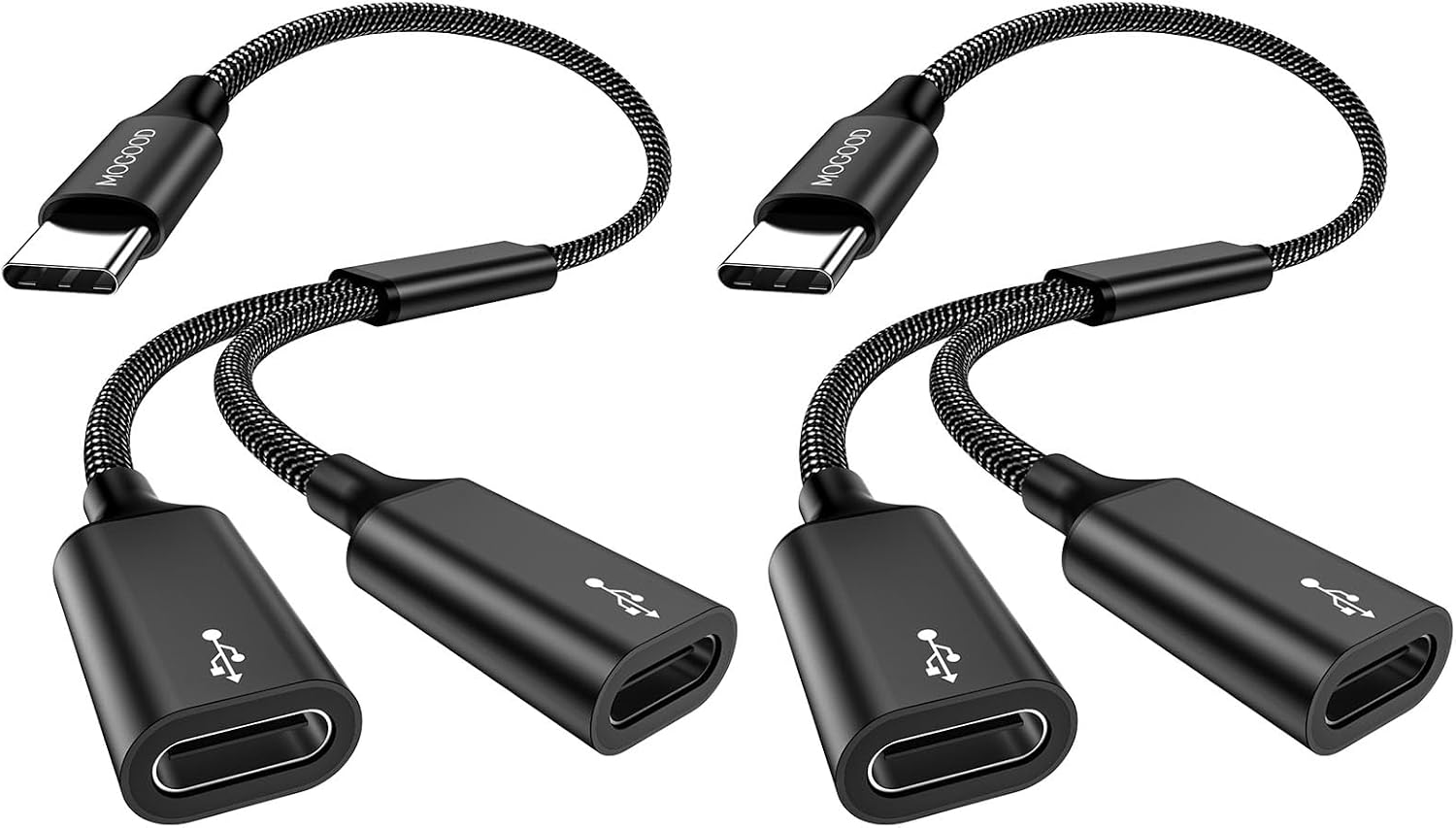 MOGOOD USB C to Dual USB C Female Adapter, Type-C Data Splitter, Not for Monitor and Charging, Incredibly Durable, Super Fit, 5V/0.9A Power Output