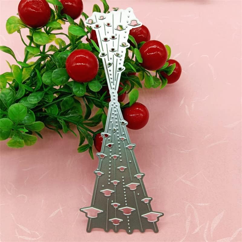 Miniatura 3 de DIY Scrapbooking Artist - Troqueles de corte de metal con burbujas para sombrero de graduación, troqueles de cortina de línea, plantillas