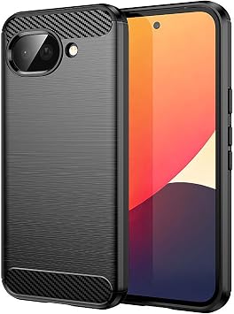 Microcase Google Pixel 10a ile Uyumlu Brushed Carbon Fiber Silikon Kılıf - Siyah AL3332