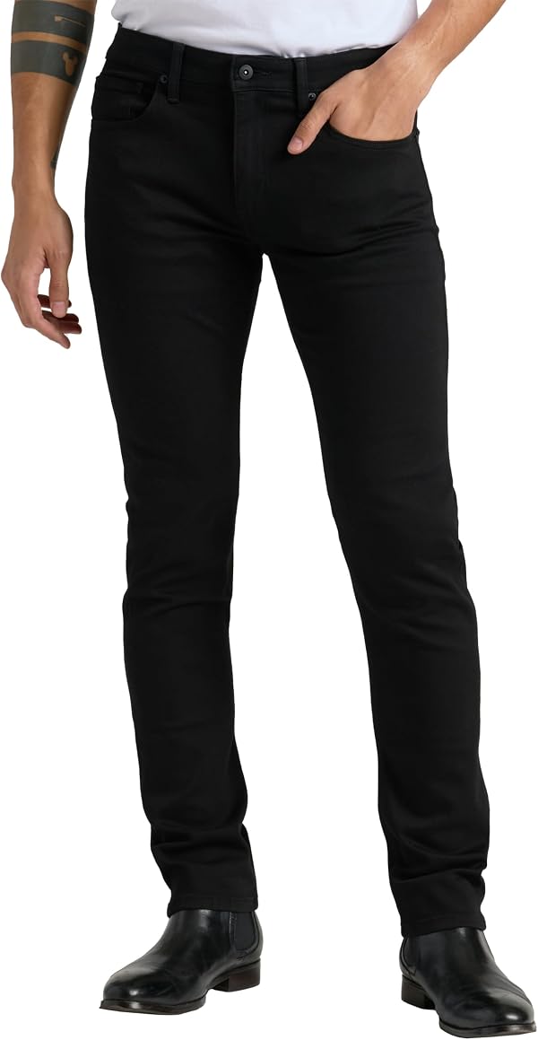 True Classic Mens Jeans - Slim Fit Stretch Jeans for Men - Tapered Skinny Fit, Ultra Soft Premium Fabric - Black, 31W X 34L