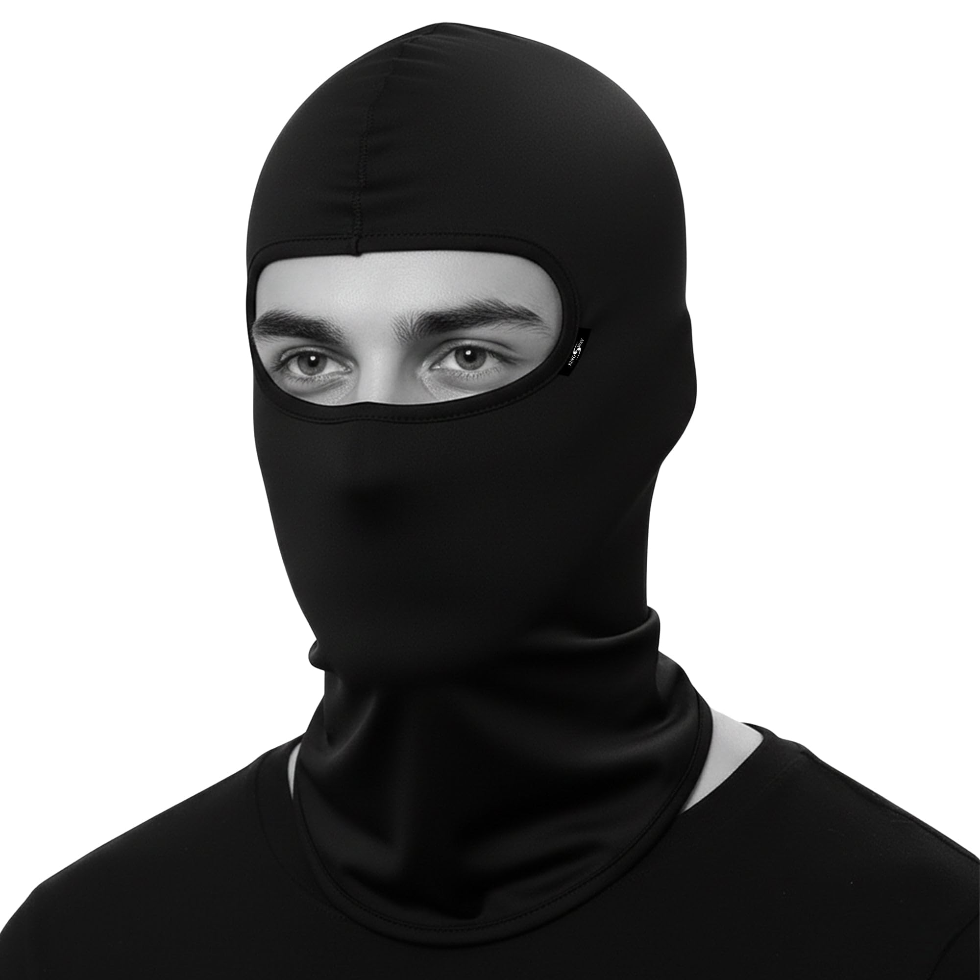 Kingsway® Full Face Cover Mask Balaclava, Black, Men and Women, Free Size, Protects You from Wind, Sun, UV Rays and Dust, 4 Way Stretch, Quick Dry, Sweat Absorbing Helmet Liner - Pack of 1-image-46
