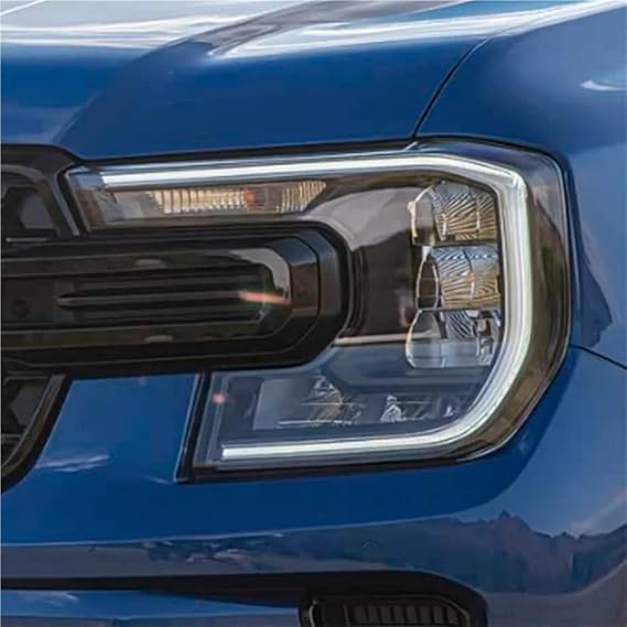 Headlight Cover Compatible with Ford Ranger/Everest 2022 2023 2024 Plastic Headlamp Len Mask Lampshade Shell Replace The Original Glass(1SET/2Pcs)