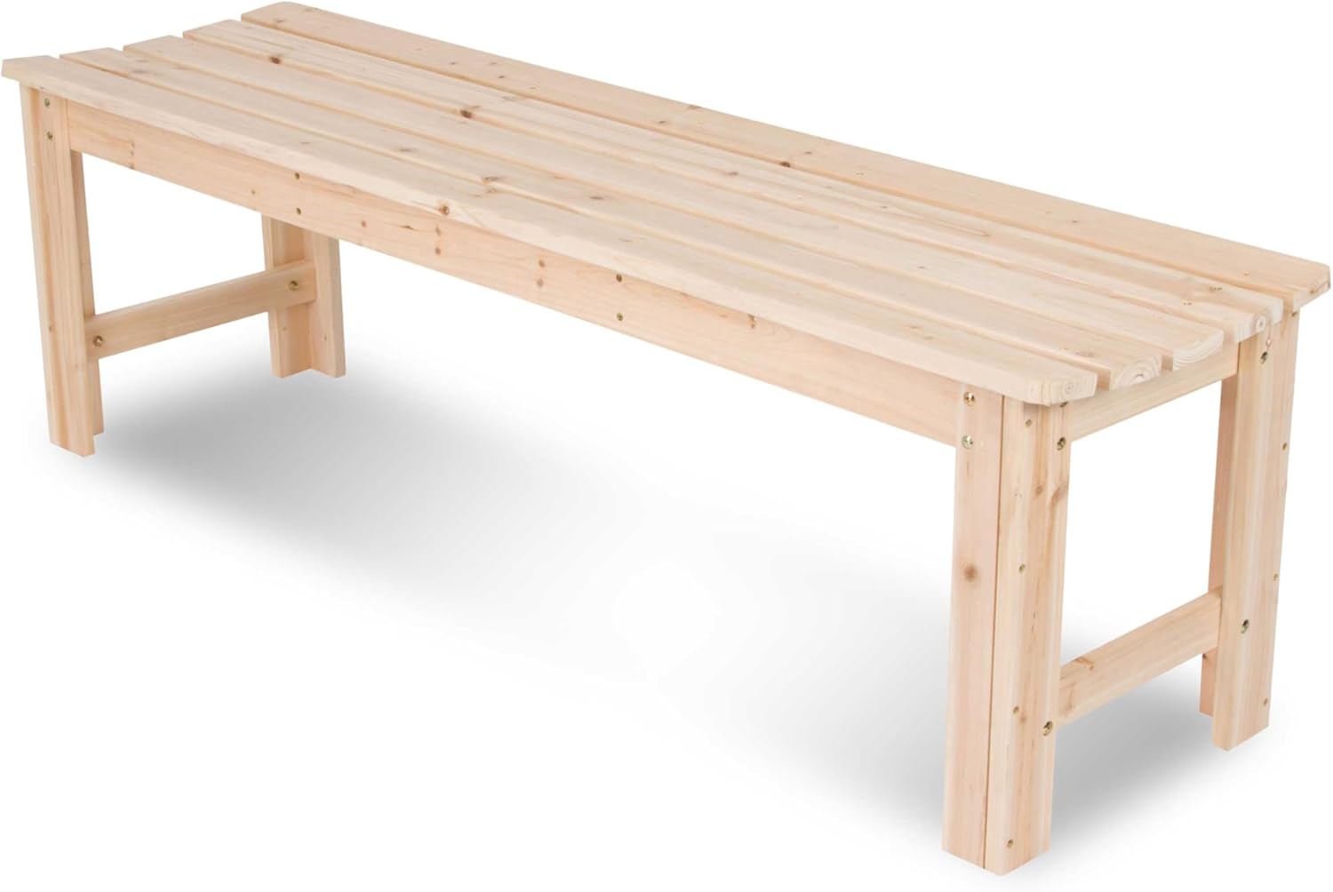 Shine Company Outdoor Wooden Backless Patio Garden Bench, 4 Ft, Eggshell White