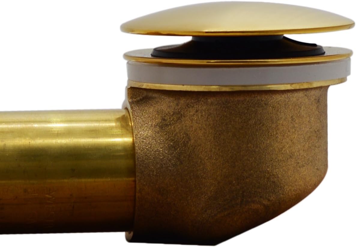 Westbrass D326H-18 22" 17 Ga. Brass Bath Waste & Overlfow Assembly with Tip-Toe Drain Plug and Illusionary Faceplate, Brushed Bronze