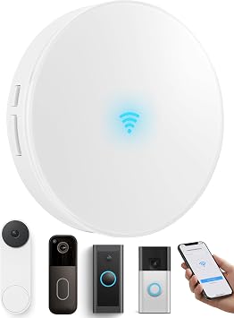 WiFi Wireless Doorbell Chime for Google Nest,Ring,Blink | Works with Google Home/Alexa. No Wiring/Subscription. 58 Ringtones & 5 Volumes. Ideal for Large Homes & Office,Shop,Garage