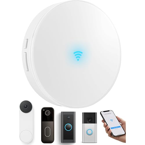 WiFi Wireless Doorbell Chime for Google Nest,Ring,Blink | Works with Google Home/Alexa. No Wiring/Subscription. 58 Ringtones & 5 Volumes. Ideal for Large Homes & Office,Shop,Garage