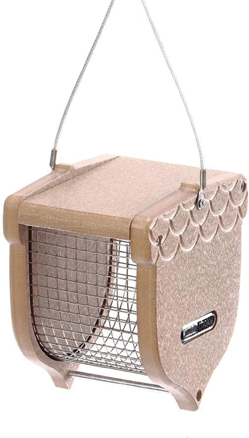 Birds Choice ACORN Peanut Feeder, Acord-Shaped Bird Feeder, 1 Quart, Taupe