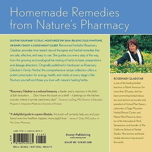Rosemary Gladstar's Herbal Recipes for Vibrant Health: 175 Teas, Tonics, Oils, Salves, Tinctures, and Other Natural Remedies for the Entire Family
