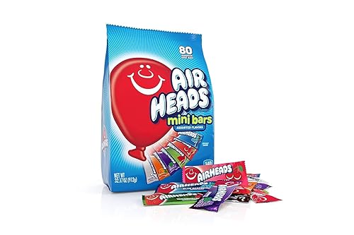Miniatura 5 de Airheads Mini barras de caramelo, paquete variado de Taffy, dulces a granel envueltos individualmente, seis sabores de frutas surtidos con sabor
