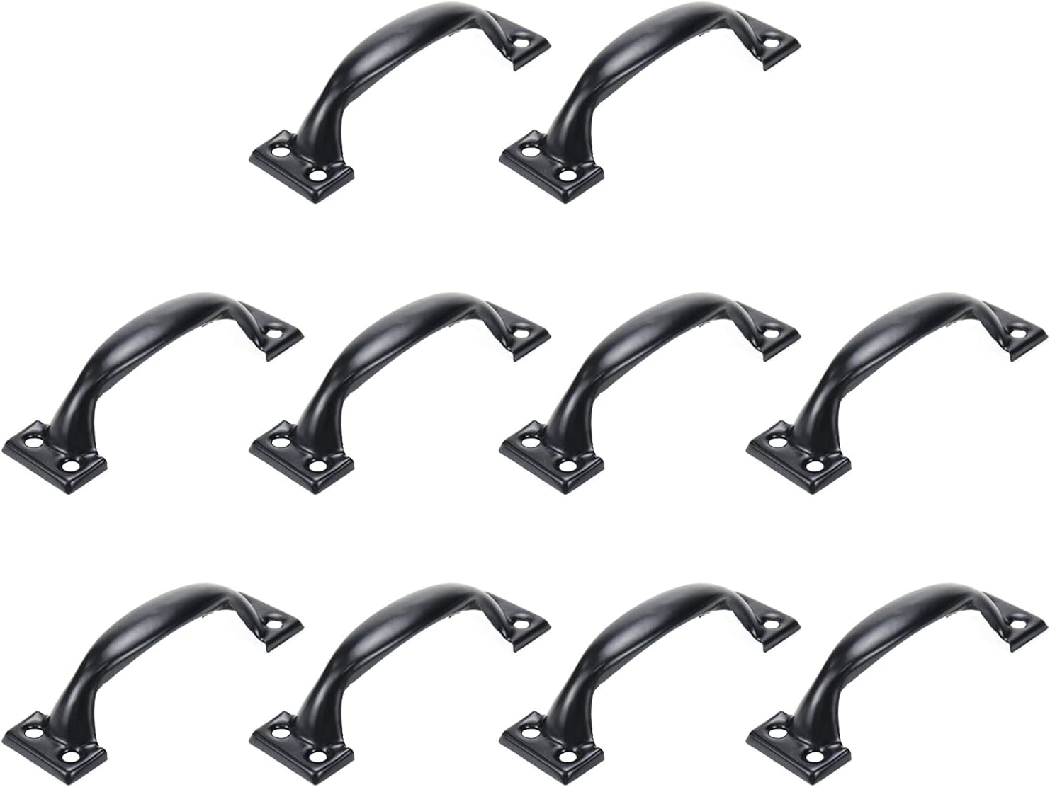 Black Handle Rack WDONAY 10 Pack 3 Inch Long Black Metal Bow Handles for Cabinet, Drawer ...