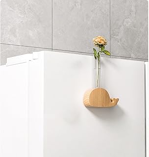 Magnetic Refrigerator Vase with Whale Base, Test Tube Design Plant Holder for Hydroponic Herbs & Flowers, Decorative Fridge Accessory for Kitchen Home