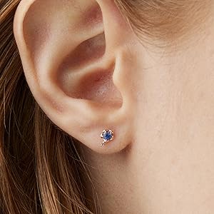 Amazon | [canal4℃] サファイア K10ピンクゴールド ピアス