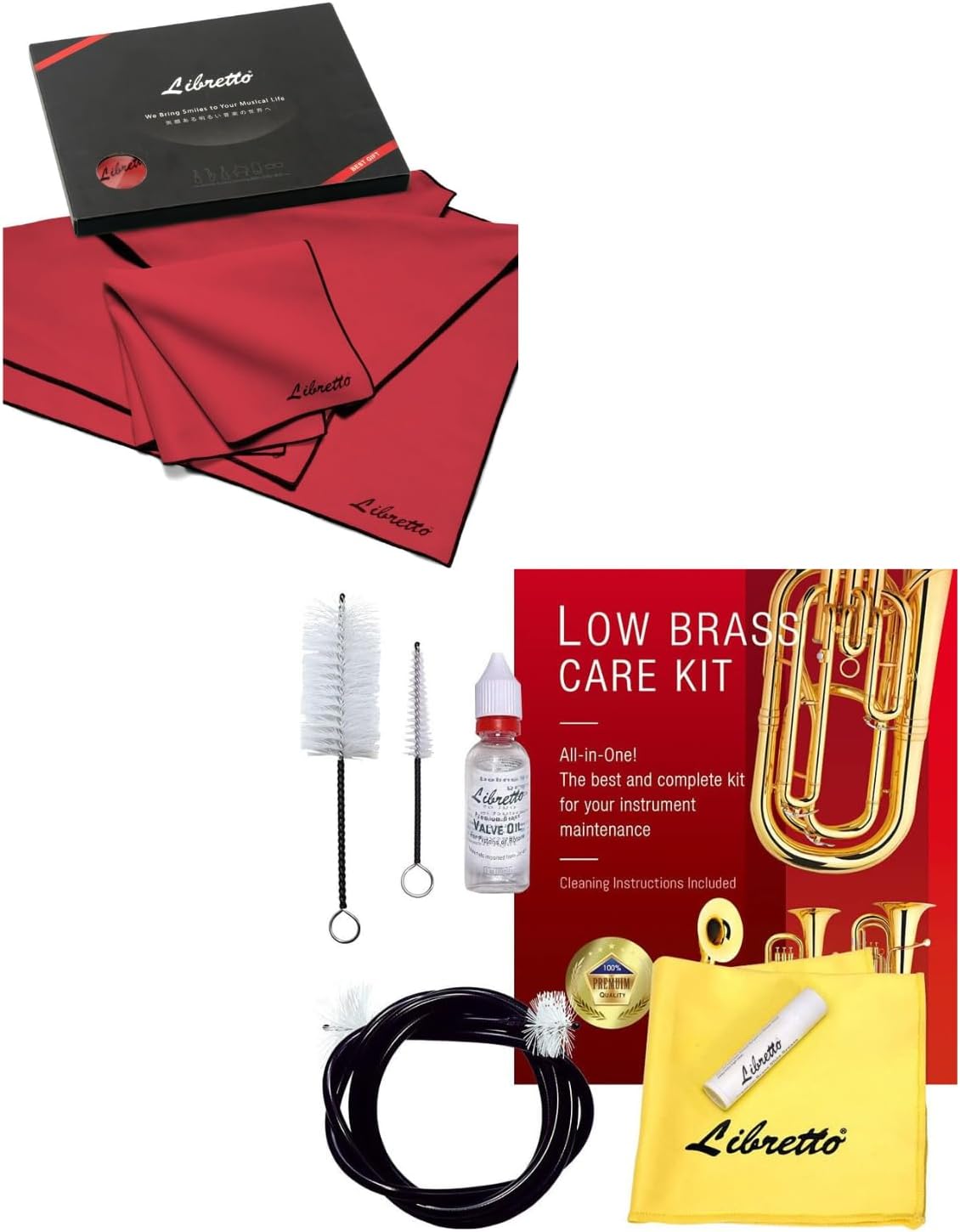 Libretto Microfiber Polish Cloth + Low Brass Cleaning Kit