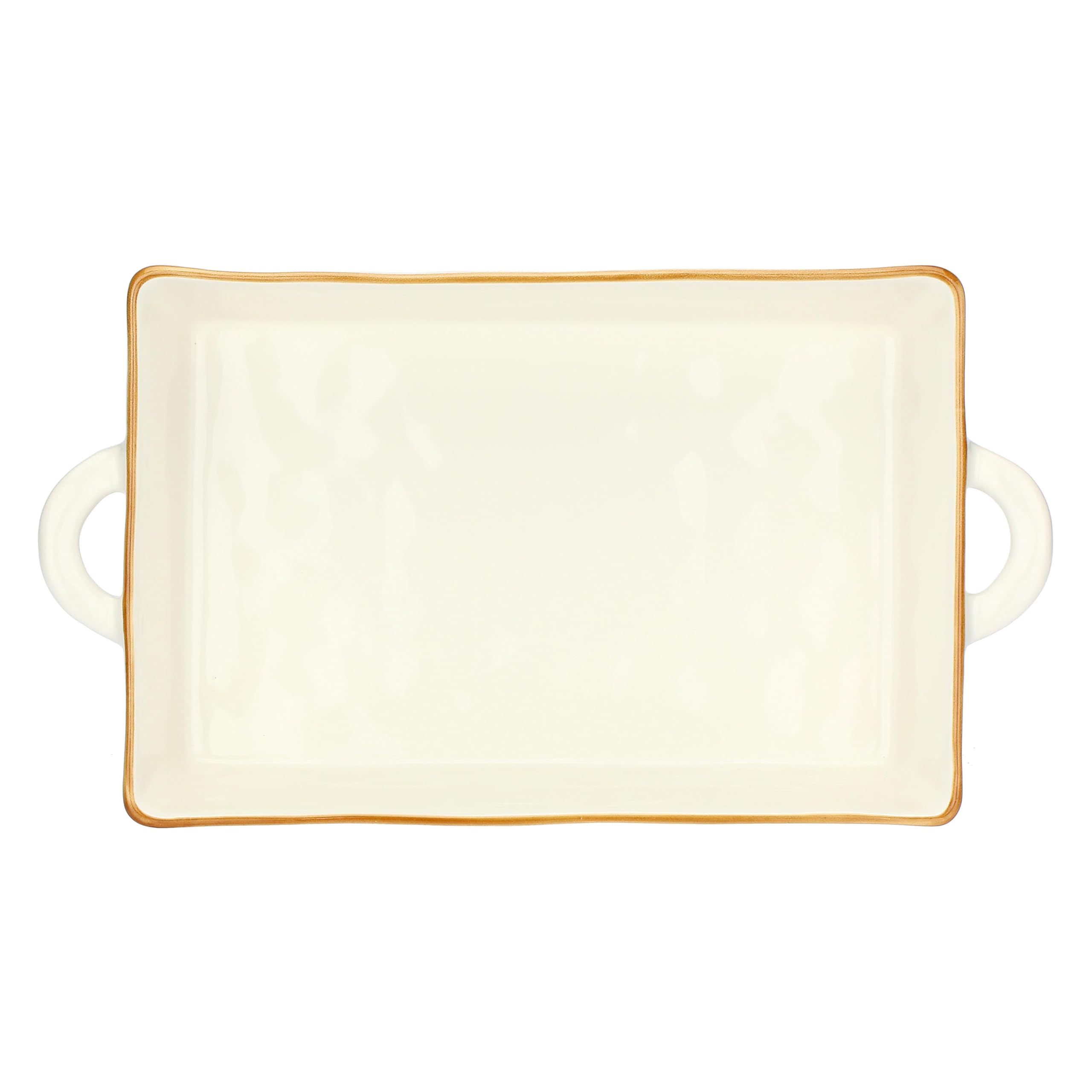 Rose&Tulipani Concerto Collection - Bandeja para Horno (gres, 38 x 7,5 cm, 22 cm de Profundidad), Color Marfil