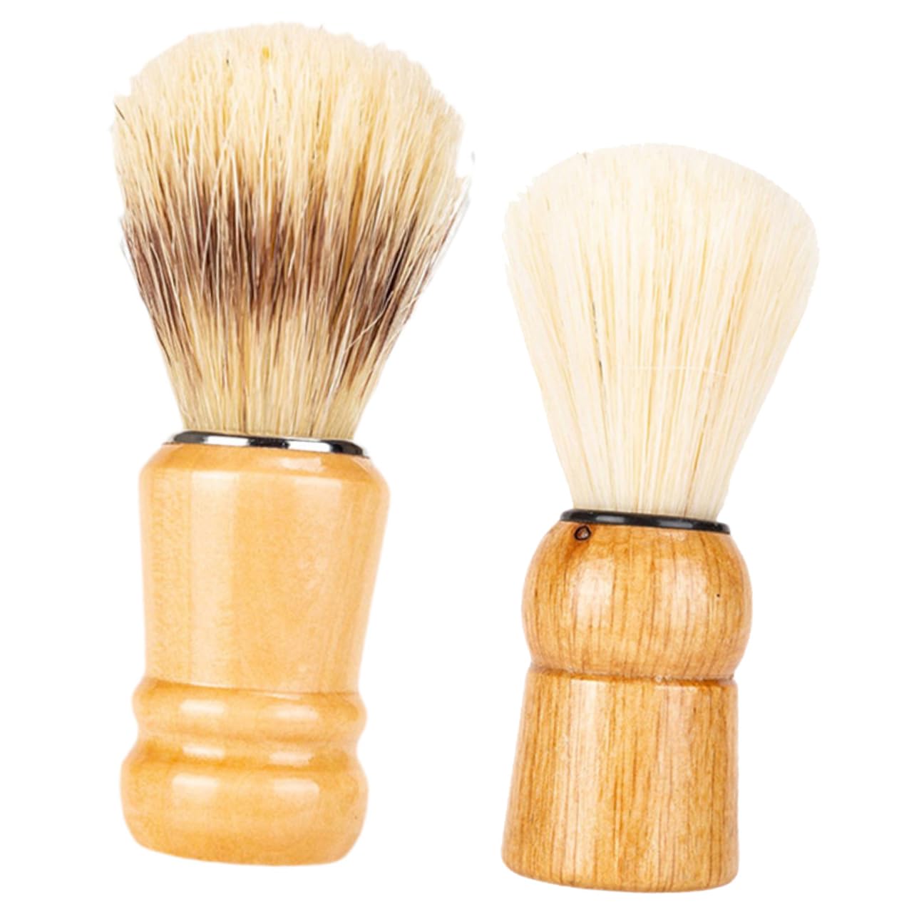 VALICLUD 2pcs Men Shaving Brush Premium Wood Handle Beard Brush for Rich Durable Bristles Shave Accessory for Dad Boyfriend Grooming Essentials