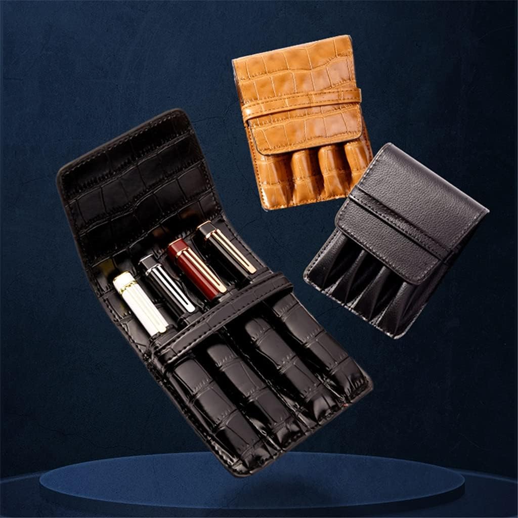 Trousse à stylos à Plume/Stylo à Bille Disponible pour 4 stylos - Étui/Pochette en Cuir de Couleur